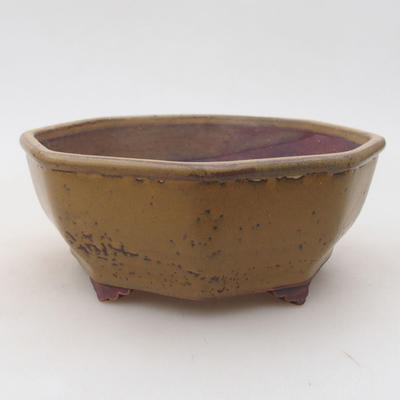 Ceramic bonsai bowl 15.5 x 15.5 x 6.5 cm, brown color - 1