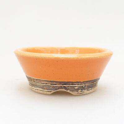 Ceramic bonsai bowl 6 x 6 x 2.5 cm, color orange - 1