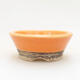 Ceramic bonsai bowl 6 x 6 x 2.5 cm, color orange - 1/3
