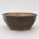 Ceramic bonsai bowl 15.5 x 15.5 x 6.5 cm, brown color - 1/3
