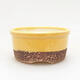 Ceramic bonsai bowl 7 x 7 x 3.5 cm, yellow color - 1/3