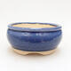 Ceramic bonsai bowl 8.5 x 8.5 x 4 cm, color blue - 1/3