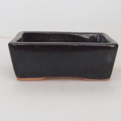 Ceramic bonsai bowl 9,5 x 7 x 3,5 cm, color black - 2nd quality - 1