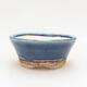 Ceramic bonsai bowl 8 x 8 x 4 cm, color blue - 1/3
