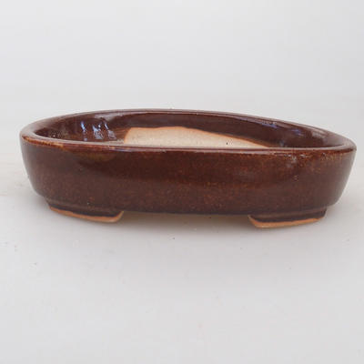 Ceramic bonsai bowl 12 x 9 x 2,5 cm, color brown - 2nd quality - 1