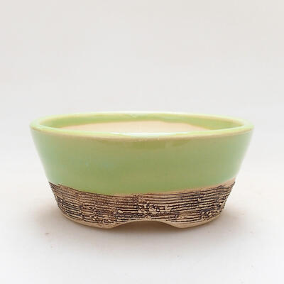 Ceramic bonsai bowl 8.5 x 8.5 x 3.5 cm, color green - 1