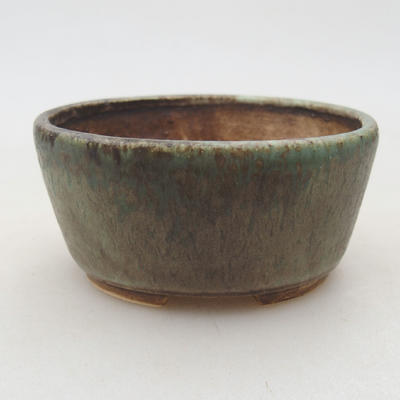 Ceramic bonsai bowl 7.5 x 6.5 x 3.5 cm, color green - 1
