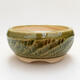 Ceramic bonsai bowl 8 x 8 x 4 cm, color green - 1/3