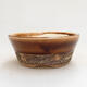Ceramic bonsai bowl 9 x 9 x 4 cm, color brown - 1/3