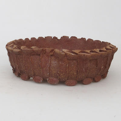 Ceramic bonsai bowl 18 x 18 x 5,5 cm, color brown - 2nd quality - 1