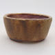 Ceramic bonsai bowl 7.5 x 6.5 x 3.5 cm, brown color - 1/3