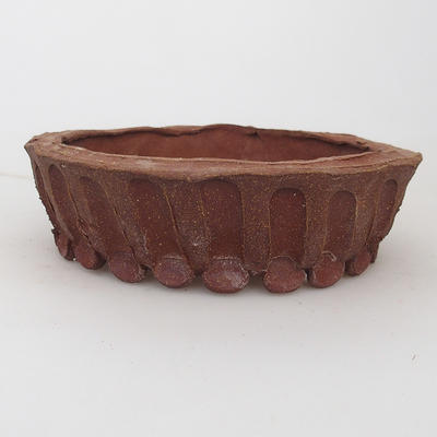 Ceramic bonsai bowl 19 x 19 x 5,5 cm, color brown - 2nd quality - 1