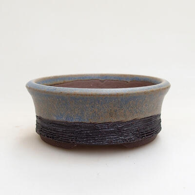 Ceramic bonsai bowl 9 x 9 x 3.5 cm, color blue - 1