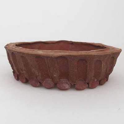 Ceramic bonsai bowl 14 x 14 x 6,5 cm, color brown - 2nd quality - 1