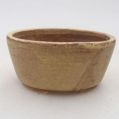 Ceramic bonsai bowl 7.5 x 6.5 x 3.5 cm, yellow color - 1