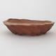 Ceramic bonsai bowl 17 x 17 x 4,5 cm, color brown - 2nd quality - 1/4