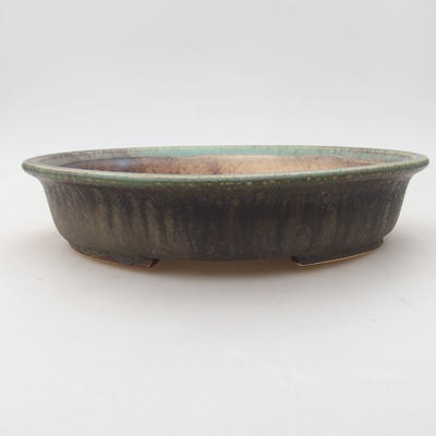 Ceramic bonsai bowl 23.5 x 21 x 5 cm, color green - 1