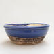 Ceramic bonsai bowl 8.5 x 8.5 x 3.5 cm, color blue - 1/3