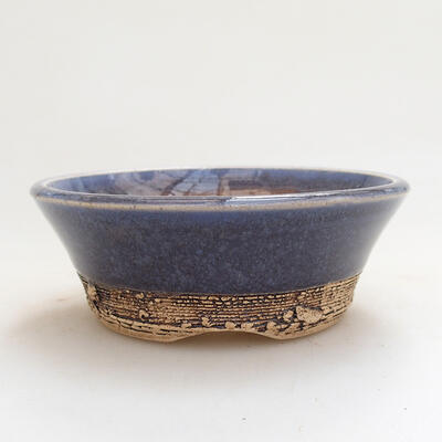 Ceramic bonsai bowl 9.5 x 9.5 x 3.5 cm, color blue - 1