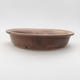 Ceramic bonsai bowl 23.5 x 21 x 5 cm, brown color - 1/3