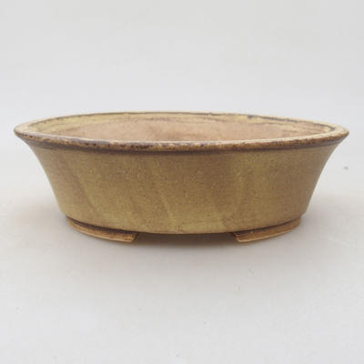 Ceramic bonsai bowl 14 x 12 x 3.5 cm, color yellow - 1