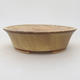 Ceramic bonsai bowl 14 x 12 x 3.5 cm, color yellow - 1/3