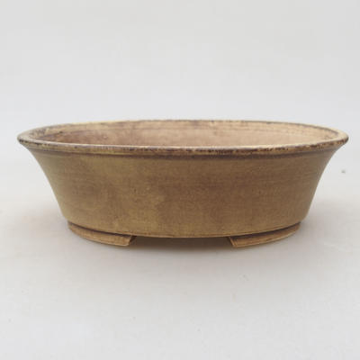 Ceramic bonsai bowl 14 x 12 x 3.5 cm, color yellow - 1
