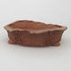 Ceramic bonsai bowl 17 x 17 x 4 cm, color brown - 2nd quality - 1/4
