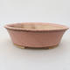 Ceramic bonsai bowl 14 x 12 x 3.5 cm, color pink - 1/3