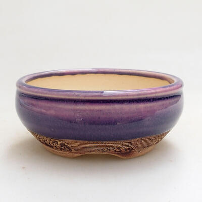 Ceramic bonsai bowl 9 x 9 x 4 cm, color purple - 1