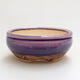 Ceramic bonsai bowl 9 x 9 x 4 cm, color purple - 1/3