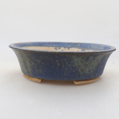 Ceramic bonsai bowl 14 x 12 x 3.5 cm, color blue - 1