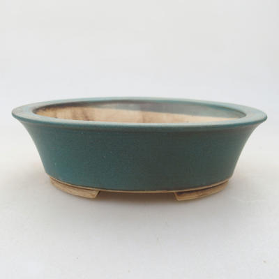Ceramic bonsai bowl 14 x 12 x 3.5 cm, color green - 1