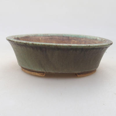 Ceramic bonsai bowl 14 x 12 x 3.5 cm, color green - 1