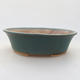Ceramic bonsai bowl 14 x 12 x 3.5 cm, color green - 1/3