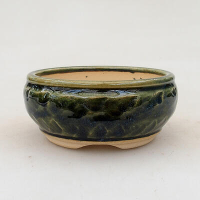 Ceramic bonsai bowl 9 x 9 x 4.5 cm, color green - 1