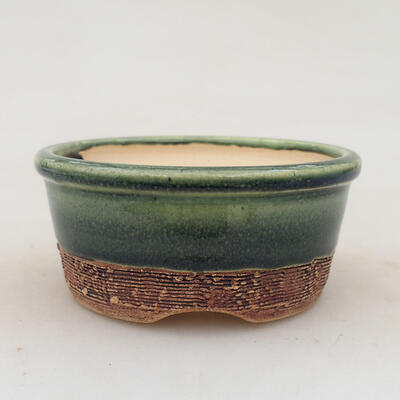 Ceramic bonsai bowl 9 x 9 x 4 cm, color green - 1