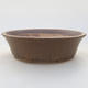 Ceramic bonsai bowl 14 x 12 x 3.5 cm, brown color - 1/3