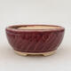 Ceramic bonsai bowl 12 x 12 x 5.5 cm, color pink - 1/3