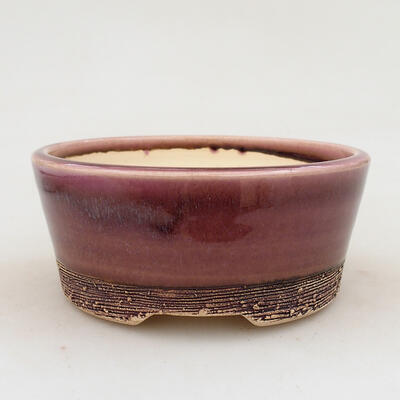 Ceramic bonsai bowl 12 x 12 x 5 cm, color pink - 1