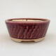 Ceramic bonsai bowl 12 x 12 x 5 cm, color pink - 1/3