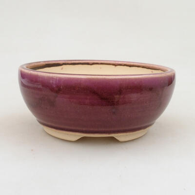 Ceramic bonsai bowl 14 x 14 x 6 cm, color pink - 1