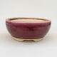 Ceramic bonsai bowl 14 x 14 x 6 cm, color pink - 1/3