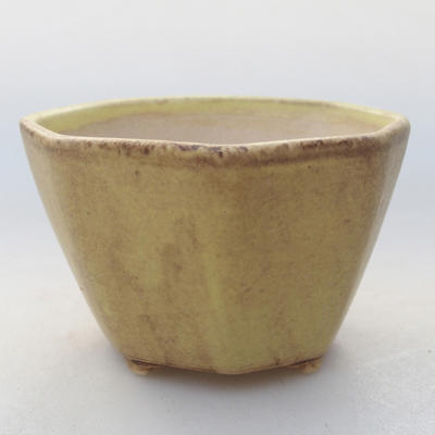 Ceramic bonsai bowl 8.5 x 8.5 x 5.5 cm, yellow color - 1