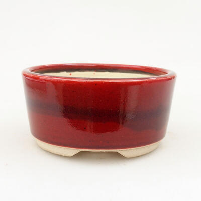 Ceramic bonsai bowl 11 x 11 x 5.5 cm, color red - 1