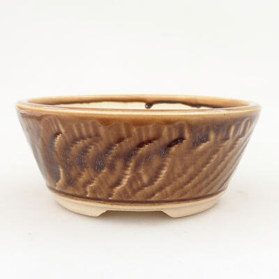Ceramic bonsai bowl 14 x 14 x 6 cm, color brown - 1