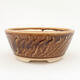 Ceramic bonsai bowl 14 x 14 x 6 cm, color brown - 1/3