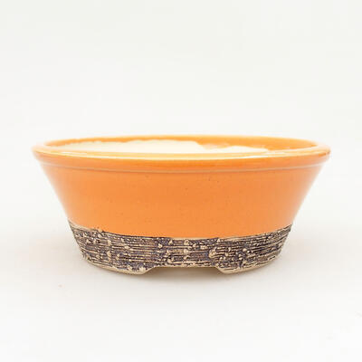 Ceramic bonsai bowl 15 x 15 x 6 cm, color orange - 1