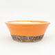 Ceramic bonsai bowl 15 x 15 x 6 cm, color orange - 1/3