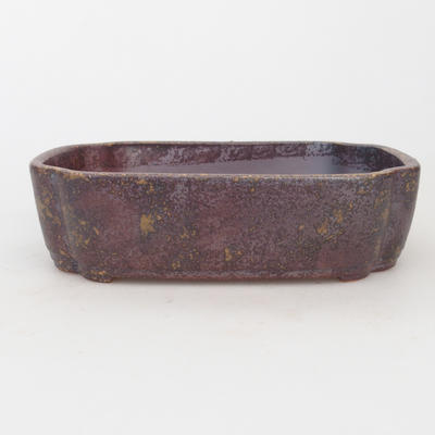 Ceramic bonsai bowl 18,5 x 13 x 5 cm, brown color - 1